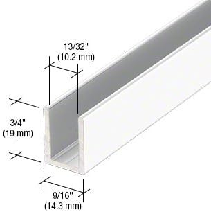 Brixwell SDCD38W-XCP5 White 3/8" Fixed Panel Shower Door Deep U-Channel