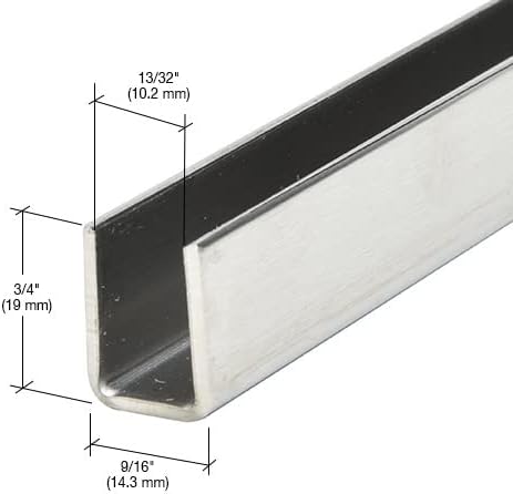 Brixwell SDCD38BS-CCP48-XCP10 Brushed Stainless 3/8" Fixed Panel Shower Door