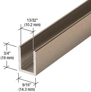 Brixwell SDCD38BBRZ-CCP12-XCP5 Brushed Bronze 3/8" Fixed Panel Shower Door Deep