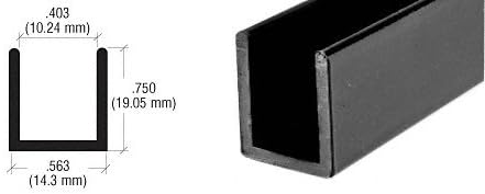 Brixwell SDCD38GM-CCP12 Gun Metal 3/8" Fixed Panel Shower Door Deep U-Channel