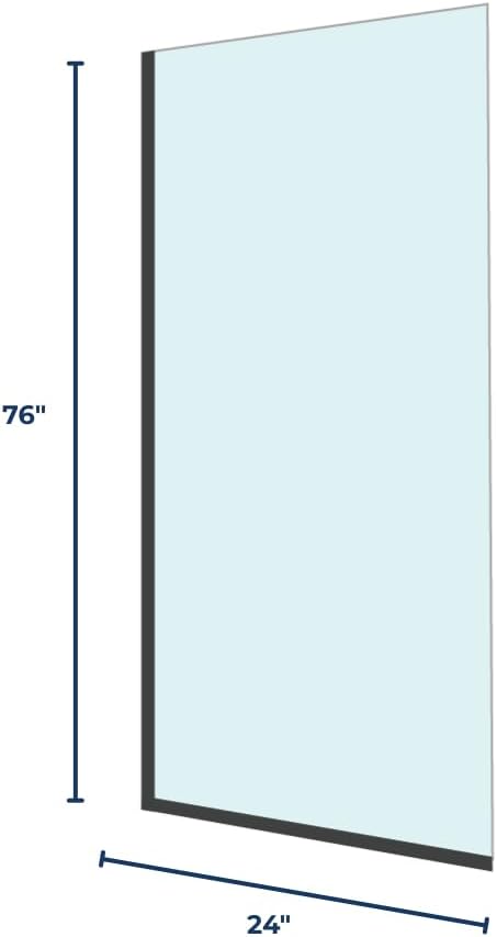Yana Frameless Shower Door Screen, Fixed Shower Door Panels 3/8" Thick Tempered