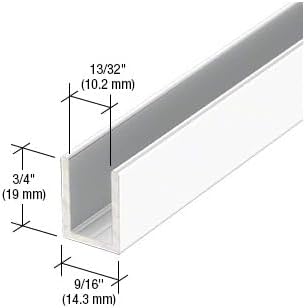 Brixwell SDCD38W-XCP25 White 3/8" Fixed Panel Shower Door Deep U-Channel