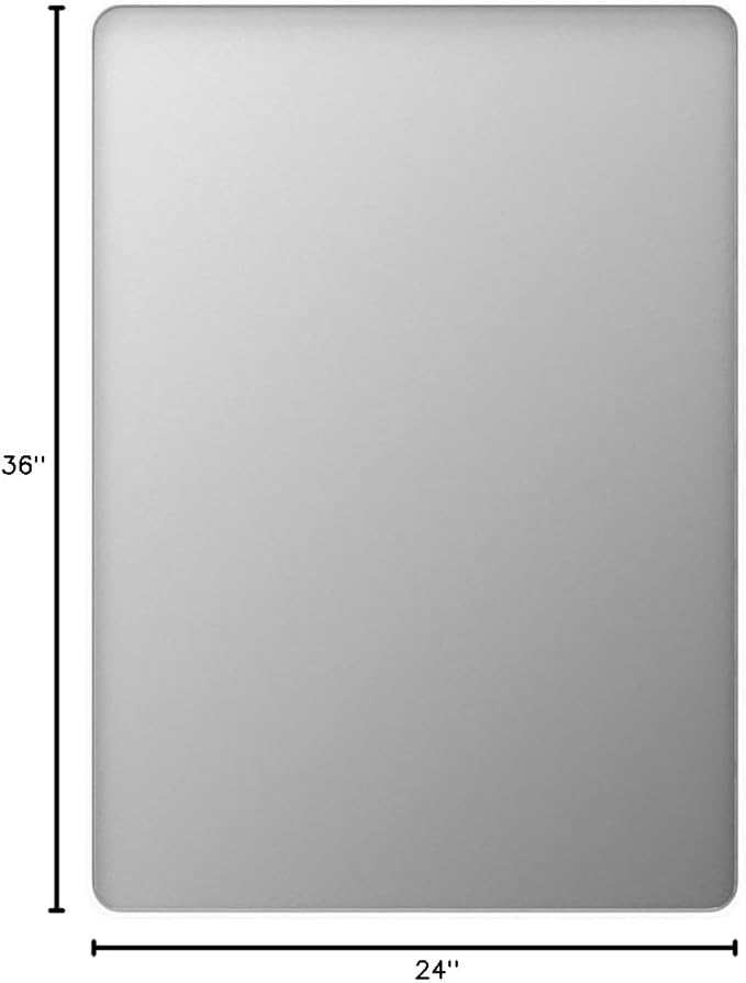 LOAAO 24x36 Inch White Metal Framed Bathroom Mirror