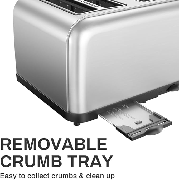 Toaster 4 Slice, Dual Independent Controls, Extra Wide Slot Toasters