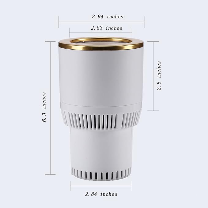 Car Cup Holder with Drink Cooler Smart Mug Warmer 2-in-1 Car Tumbler Holder