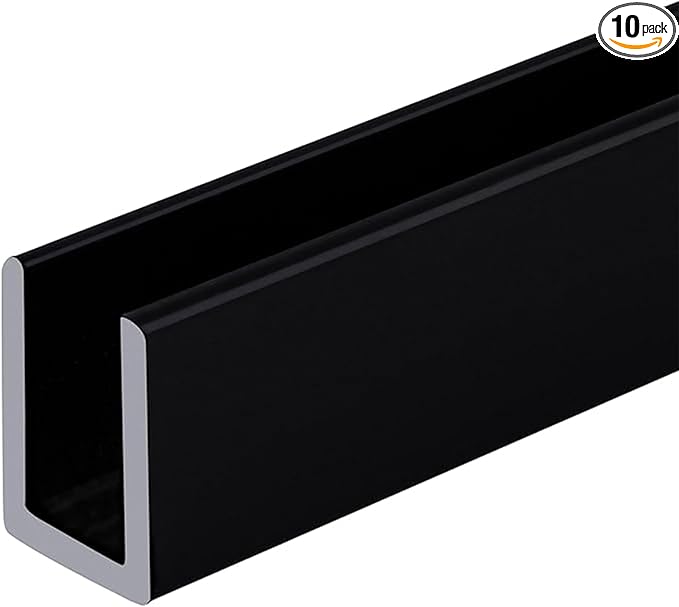 Brixwell SDCD3812MBL-XCP10 Matte Black Frameless Shower Door Aluminum Deep