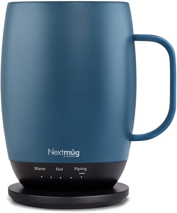 Nextmug Plus Temperature-Controlled, Self-Heating Mug – No App, Long-Lasting