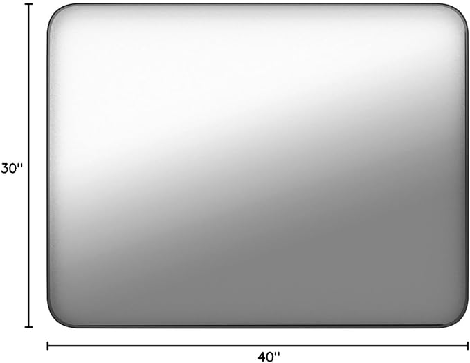 LOAAO 40X30 Inch Black Metal Framed Bathroom Mirror