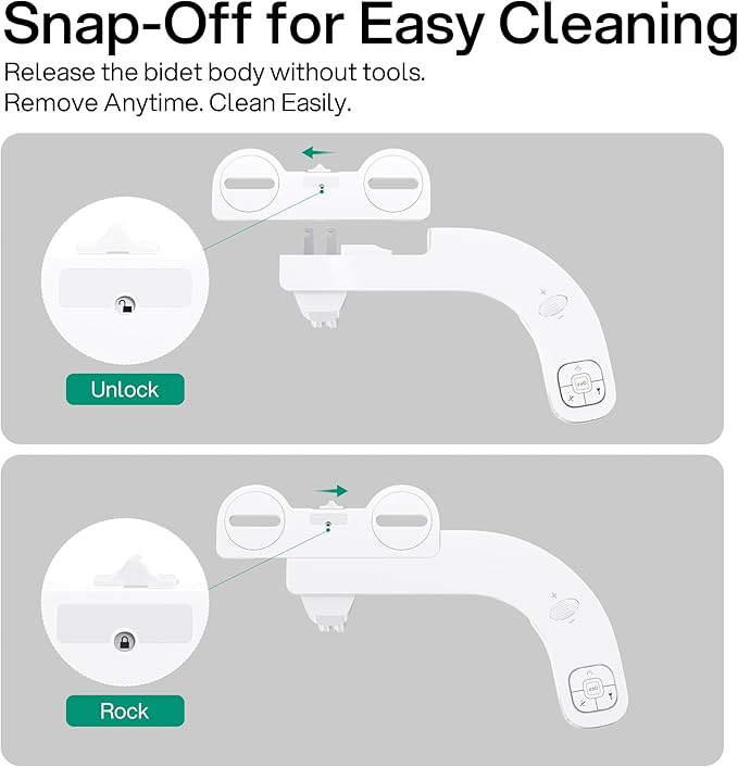 hansrapo Left-Hand Bidet Attachment– Non-Electric Dual Nozzle