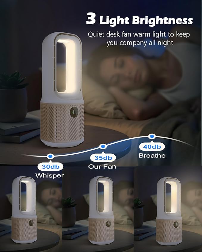 MEIIS Desk Fan, Small Quiet Bladeless Fan