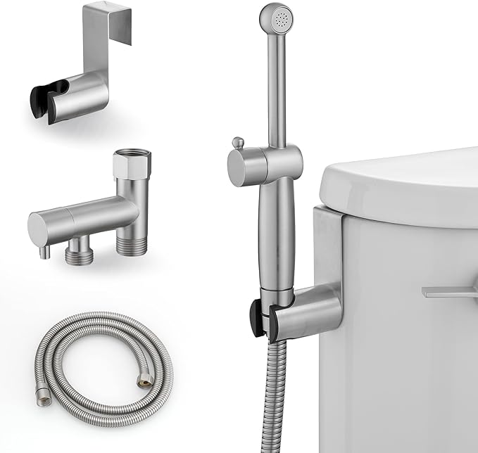 Brushed Nickel Handheld Bidet Sprayer Attachment