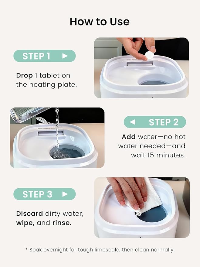 GROWNSY Descaling Tablets for Bottle Warmer & Sterilizer, Daily Essential
