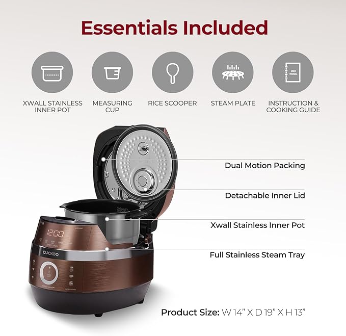 CUCKOO CRP-JHR1009F | 10-Cup Induction Heating Pressure Rice Cooker | 19 Menu