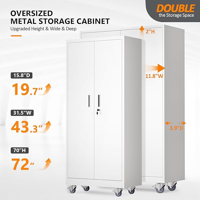 VINGLI Large Metal Storage Cabinet