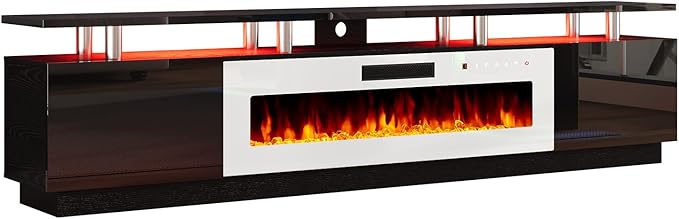 AMERLIFE 90" 2 Tier Fireplace TV Stand