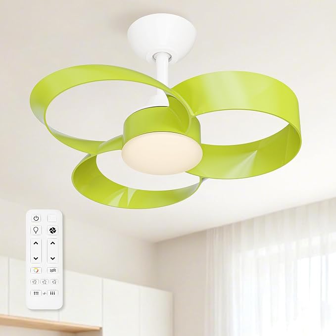 FANX 22 Inch Ceiling Fan with Light and Remote, Quiet DC Motor, Dimmable LED