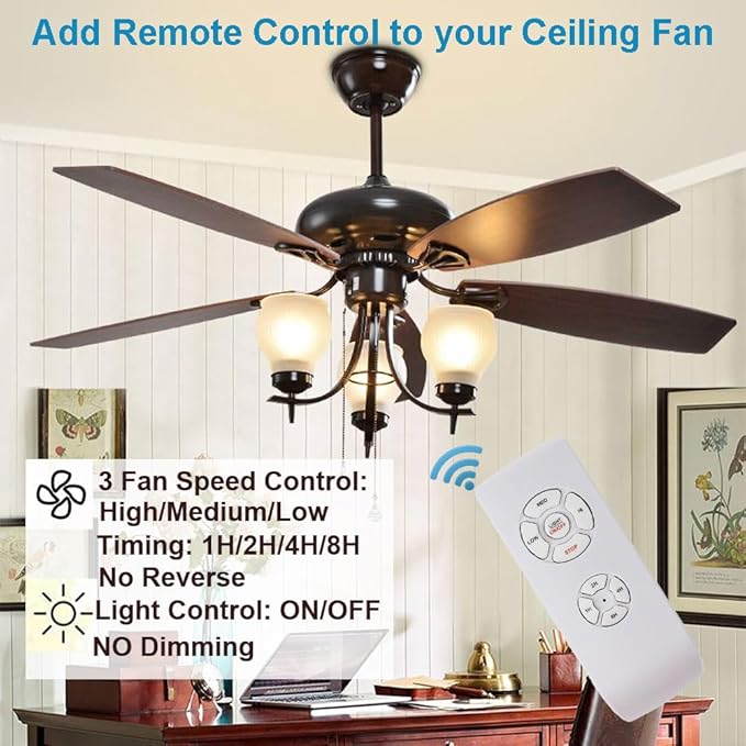 LPHUMEX 2 Pack Universal Ceiling Fan Remote Control Kits, Small Size Receiver