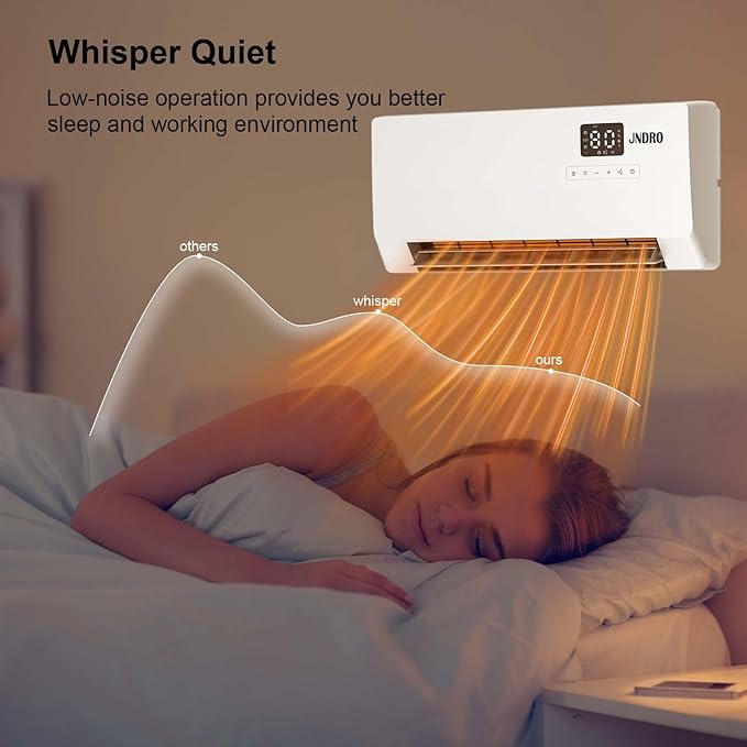 24-Inch Wall Mounted Electric Heater - 1500W Indoor Space Heater