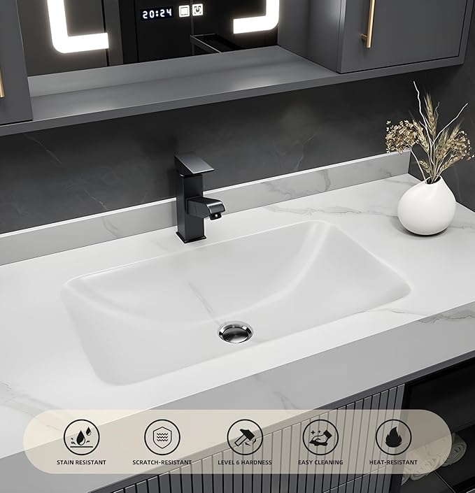 Floating Bathroom Vanity with Sink, 32IN Bathroom Vanities Cabinet Includes LED