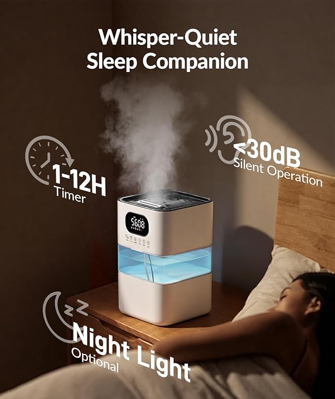 AreShark Humidifier Large Room, 2.2 Gal/8.5L Cool Warm Mist Air Humidifiers