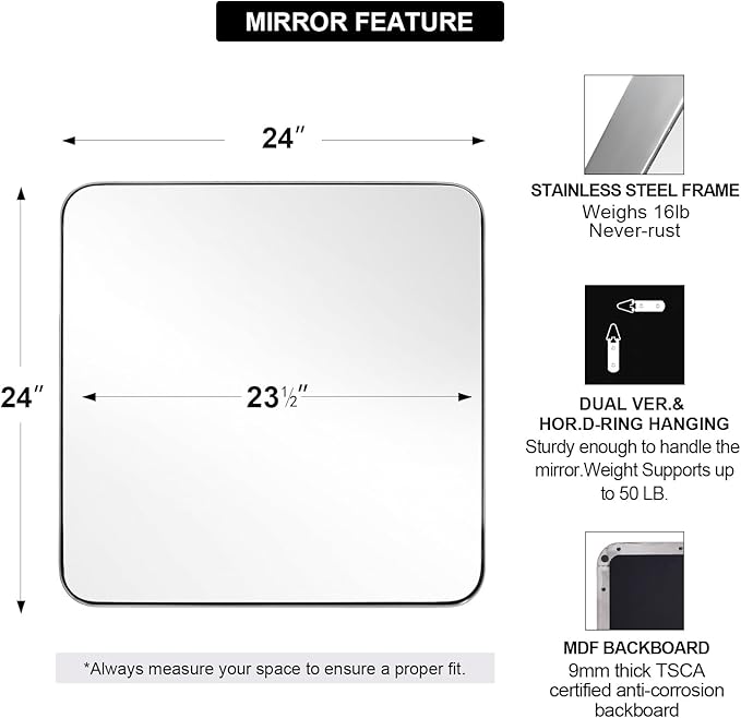 ANDY STAR Chrome Bathroom Mirrors