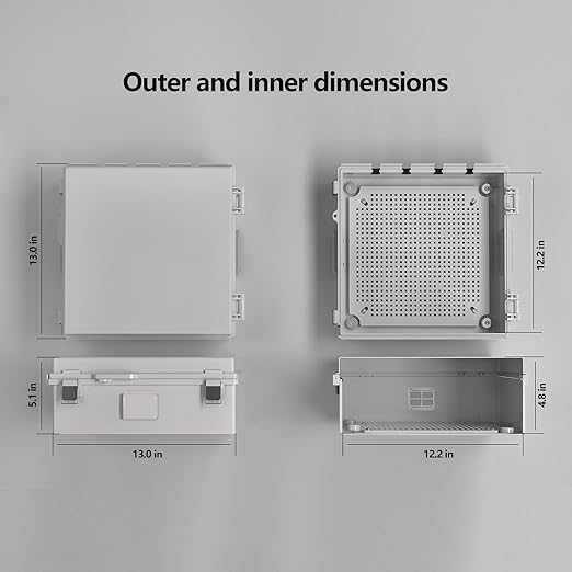 Electrical Junction Box, Ventilated Design, Cable Grommets, Indoor/Outdoor Use
