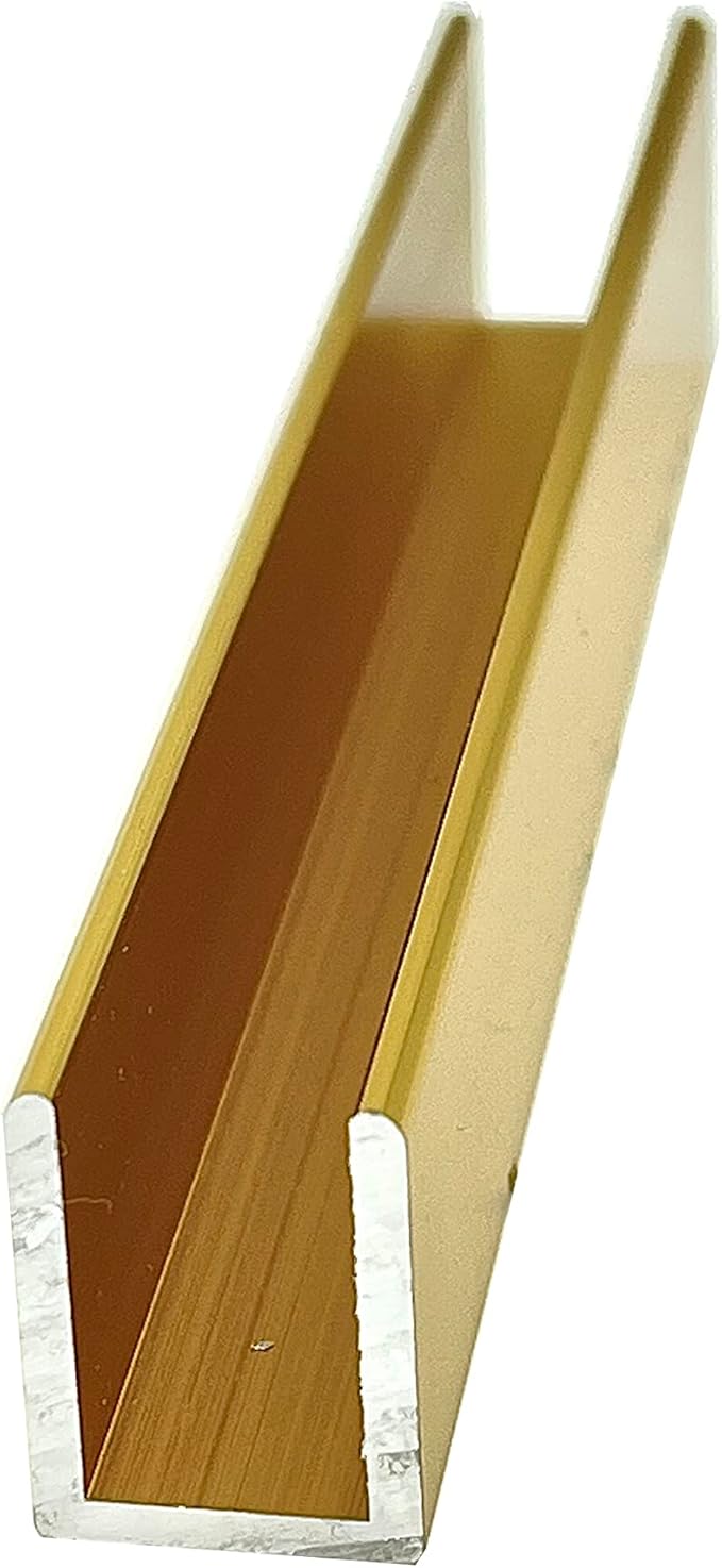 Brixwell SDCD38BGA-CCP48 Brite Gold Anodized 3/8" Fixed Panel Shower Door Deep