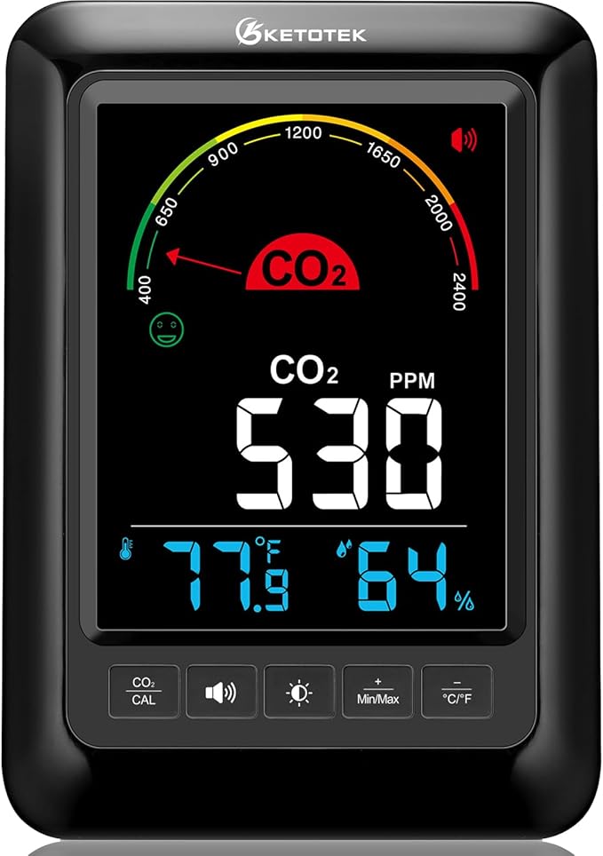 KETOTEK CO2 Monitor Indoor Air Quality Meter