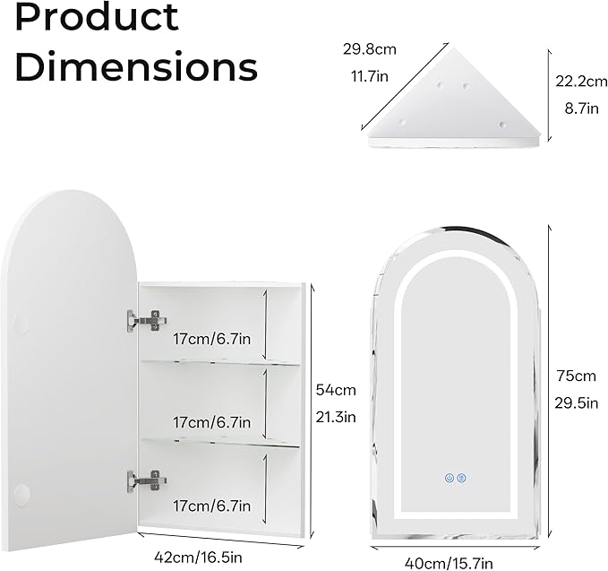 LED Corner Medicine Cabinet