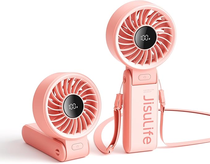 JISULIFE Handheld Fan Life7 – Ultimate Flexibility: High-Power Motor, LED