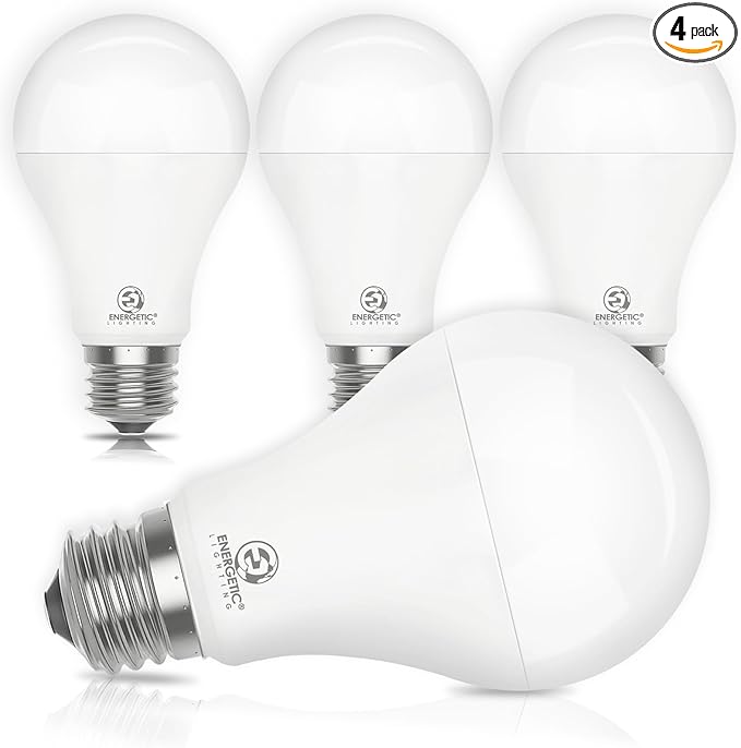 4 Pack 150 Watt Equivalent LED Light Bulb, Super Bright A21 Light Bulb, Daylight 5000K, 2600 High Lumens LED Bulb, Non-Dimmable, E26 Base, UL Listed