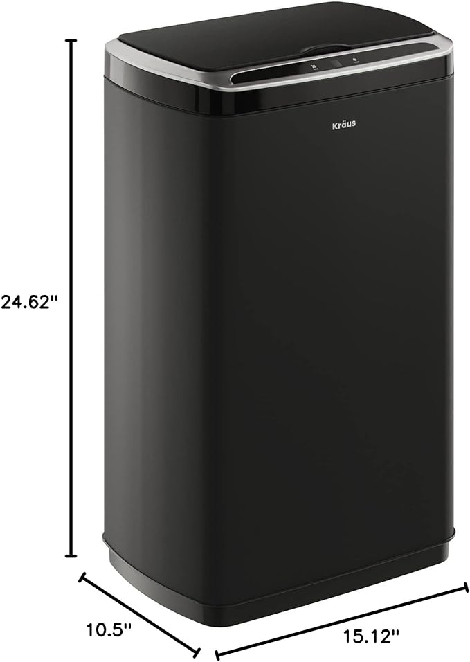 Kraus GarbagePro Rectangular 13 Gallon Hands-Free Motion Sensor Trash Can