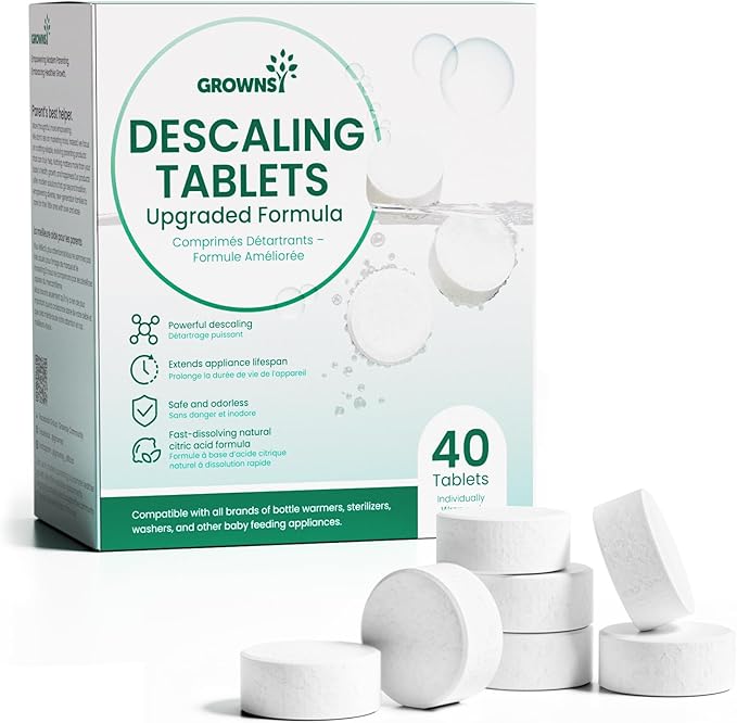 GROWNSY Descaling Tablets for Bottle Warmer & Sterilizer, Daily Essential