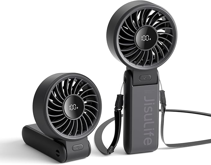 JISULIFE Handheld Fan Life7 – Ultimate Flexibility: High-Power Motor, LED