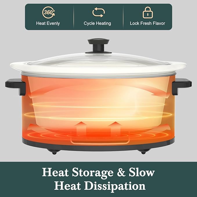 HOMECOOKIN 6-Quart Programmable Slow Cooker
