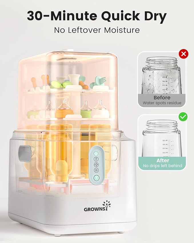 Grownsy 3 Layers Large Capacity Bottle Sterilizer and Dryer, 45% Faster
