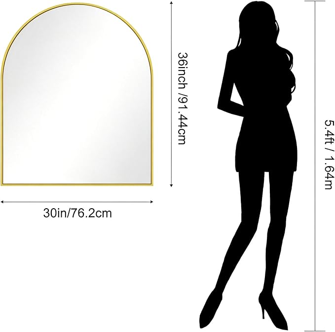 CIRCUMI Arched Wall Mirror, Metal Frame, Large Size