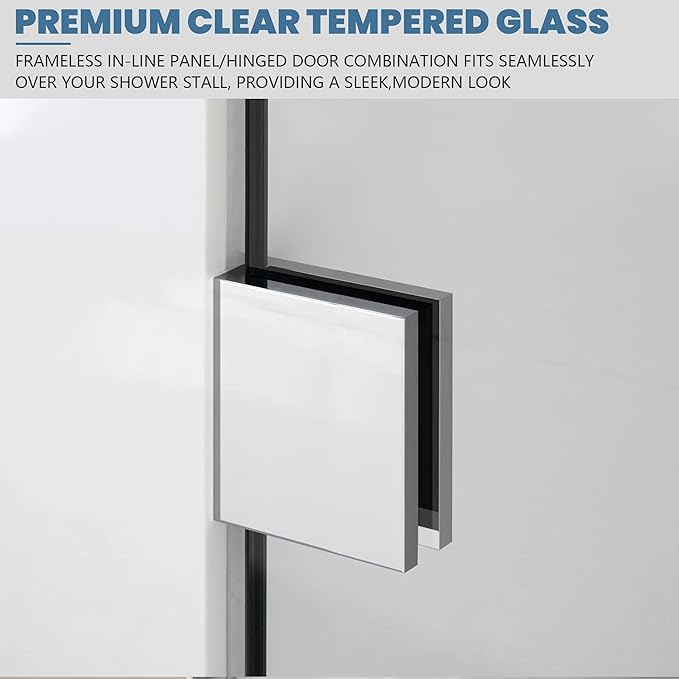 Bathroom Shower Glass Door 34 * 74"