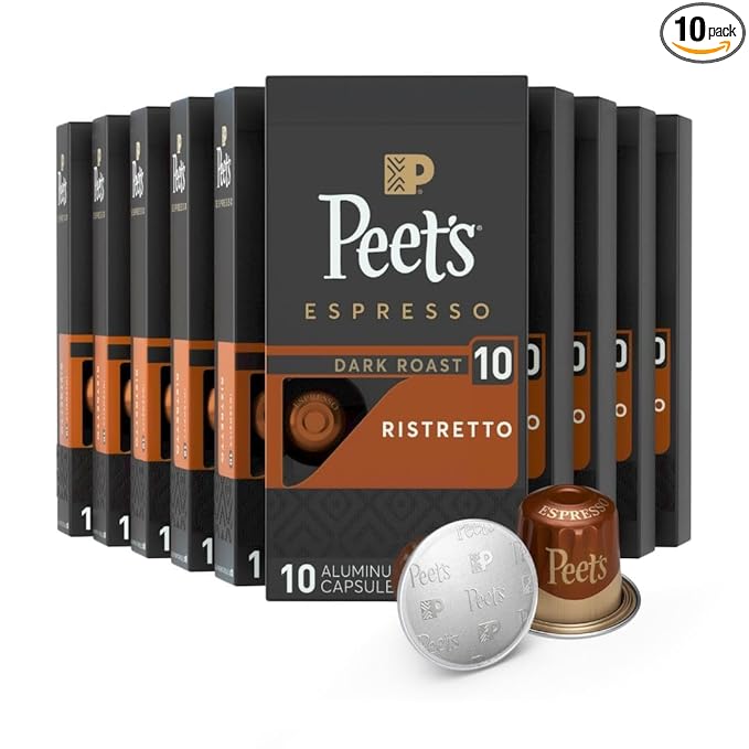 Peet's Coffee, Dark Roast Espresso Capsules, Compatible