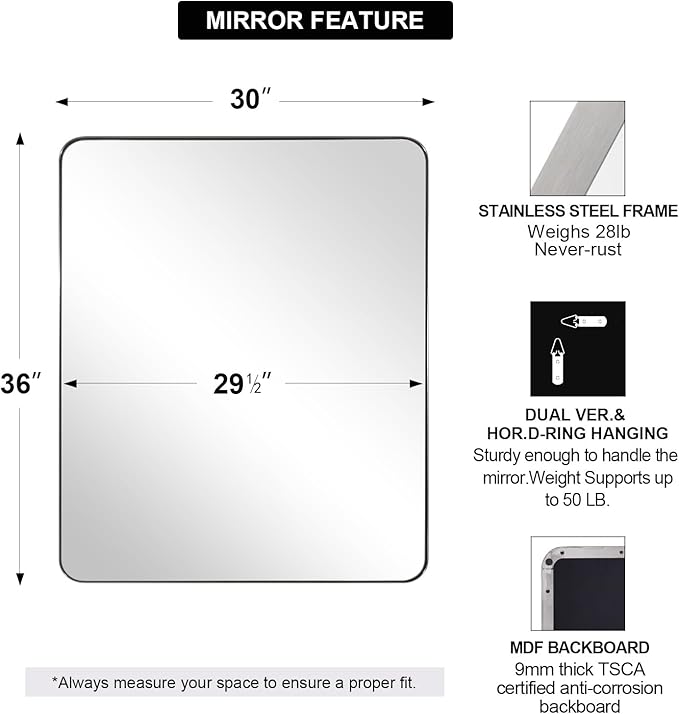 ANDY STAR Wall Mirror Brushed Nickel