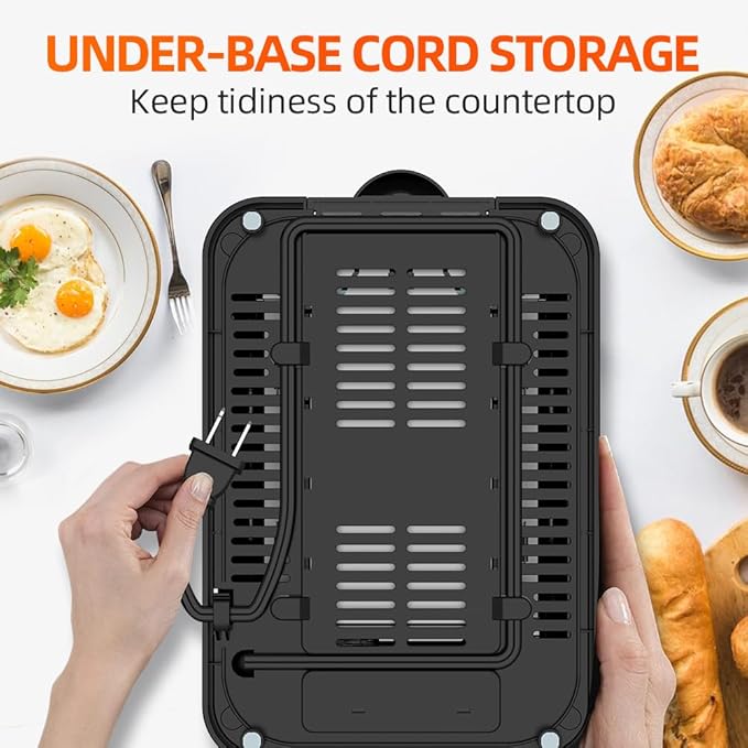Black Toaster 2 Slice, Extra Wide Slot Toaster
