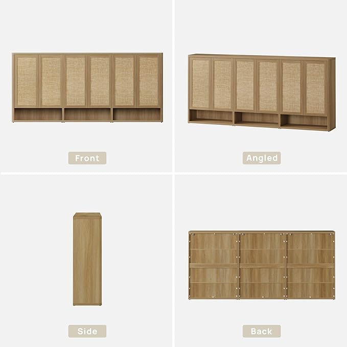 SICOTAS Rattan Shoe Storage Cabinet