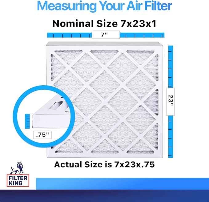 Filter King 7x23x1 Air Filter | 4-PACK | MERV 8 HVAC Pleated A/C Furnace