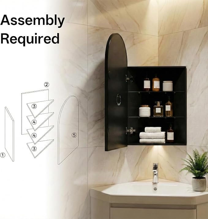 LED Corner Medicine Cabinet