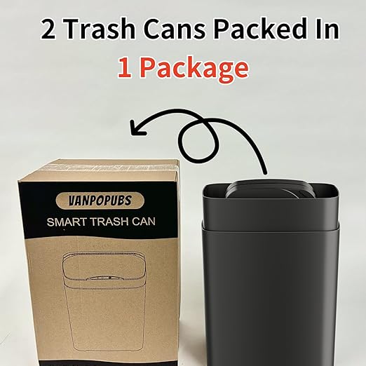 2 Pack 2.7 Gal Bathroom Trash Can