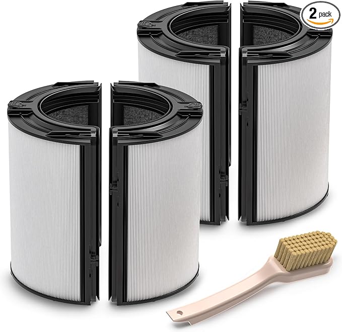 2 Pack 360° Glass HEPA + Activated Carbon Filter Replacement