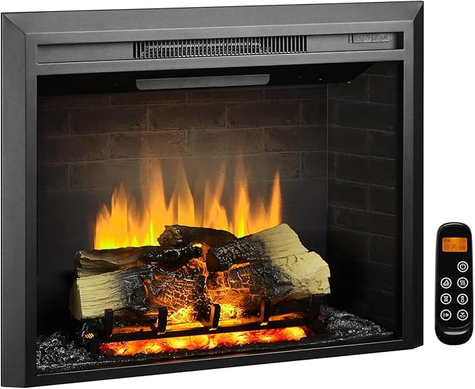 LegendFlame Carl 30" W Electric Fireplace Insert, Fireplace Heater 750/1500W