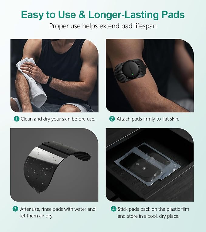 Medcursor TENS Unit Replacement Pads, Biocompatible Hydrogel, Reusable 30 Times