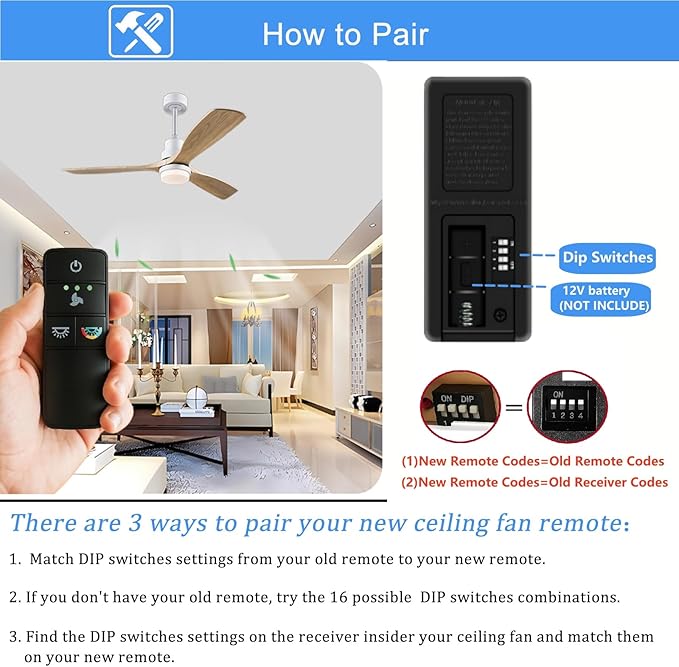 TX028C-S Ceiling Fan Remote Control Replacement