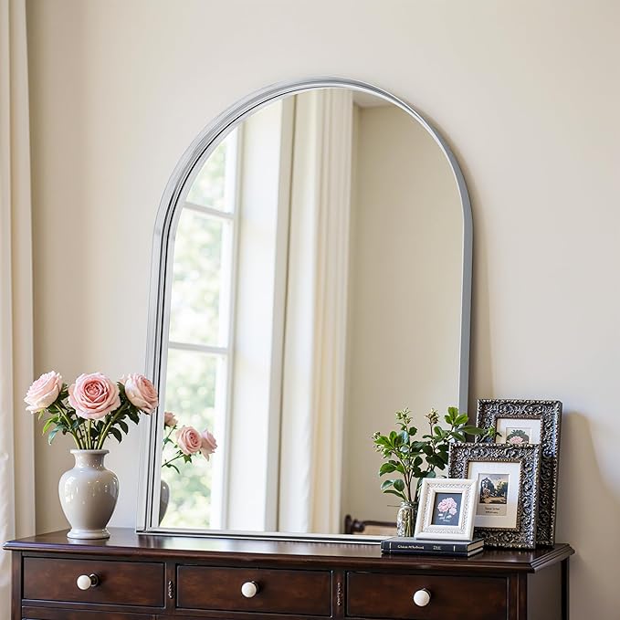 Arched Mirror 26"x38", Bathroom Mirror, Wall Mounted Vanity Mirror